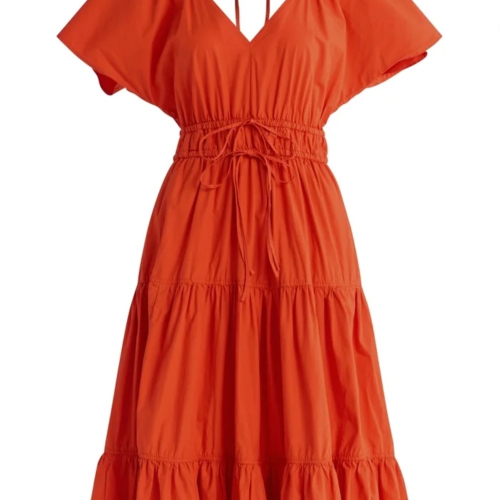 Vibrant Never Worn, Red Orange Women's Dress